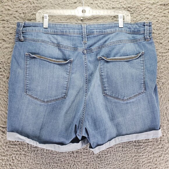 Universal Thread Shorts Womens 20W Blue High Rise Midi Stretch Denim Shorts - Picture 8 of 8